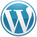 WordPress logo blue
